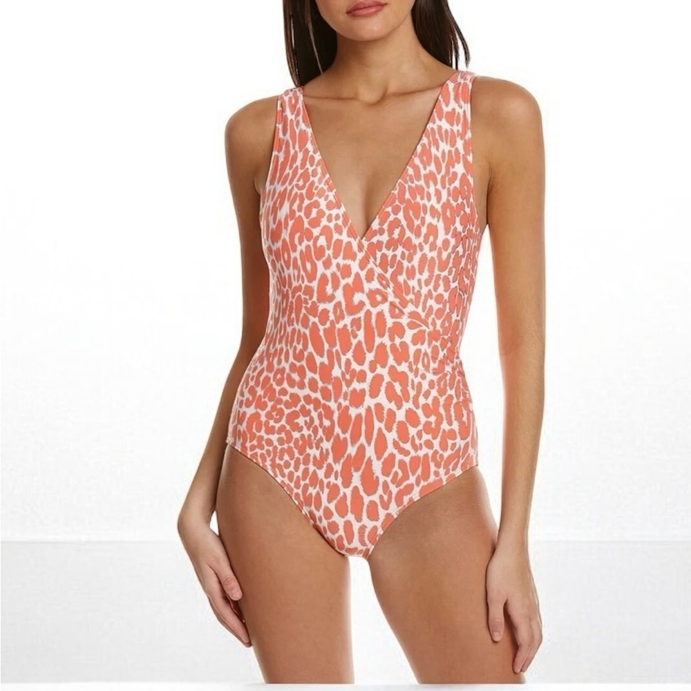 🌻NEW NWOT Carmen Marc Valvo Animal Print One-Piece Swimsuit Size 10